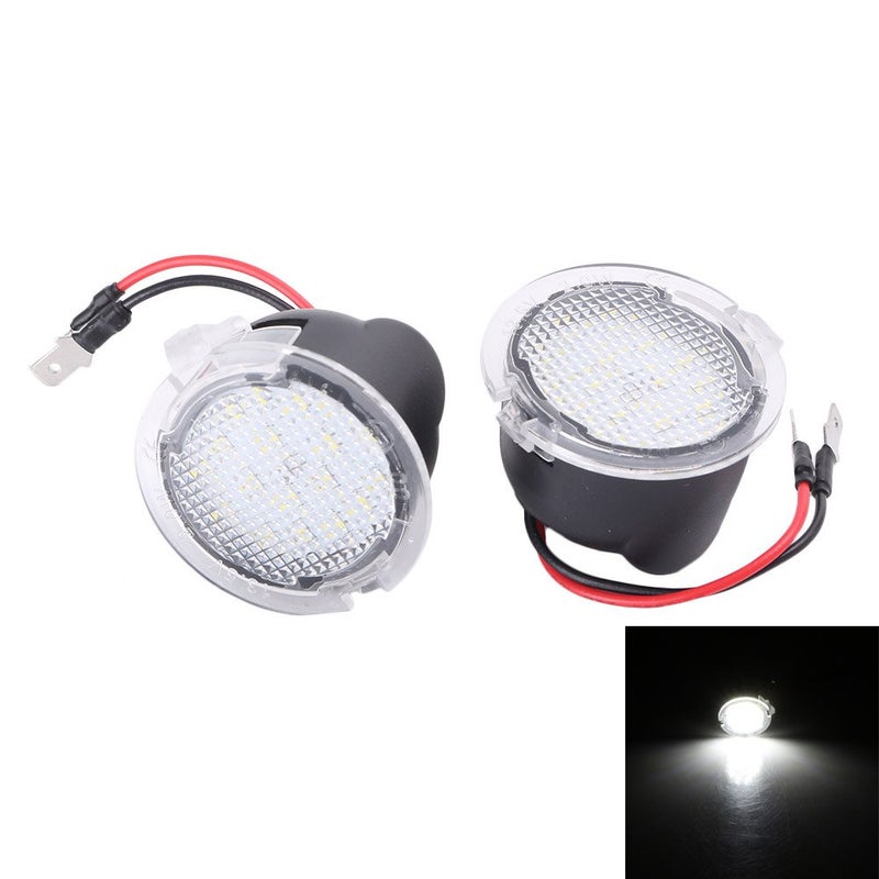 Mallofusa 2pcs High Power LED Puddle Lights Under Side Mirror Tow for F150 Raptor Explorer Fusion Edge Flex Expedition Mondeo Taurus Mustang Ranch Heritage (White) - Image 4